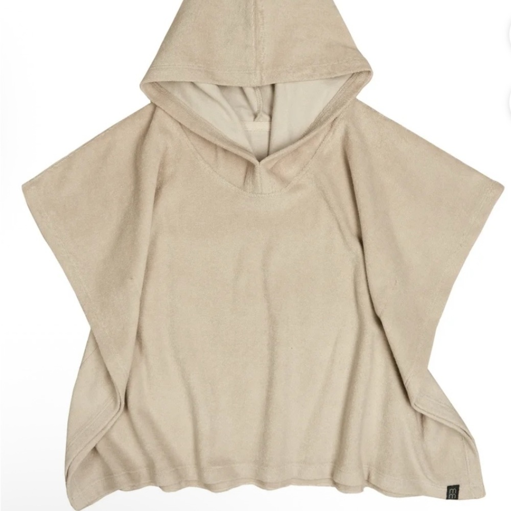 Beige Hooded Poncho